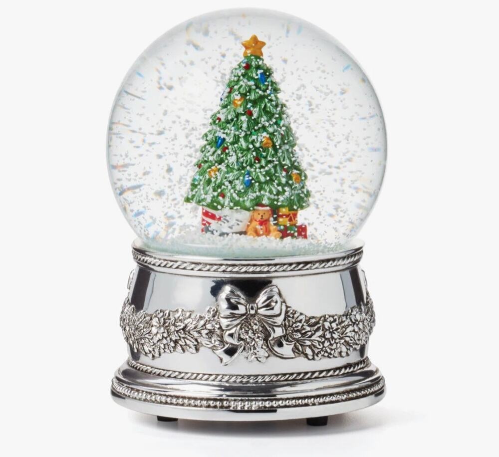 REED & BARTON CHRISTMAS TREE SILVERPLATE SNOW GLOBE